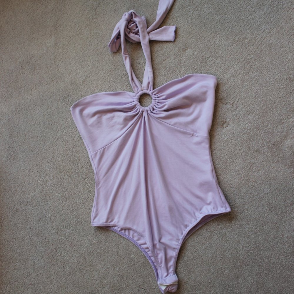 Blue Blush Purple Halter bodysuit